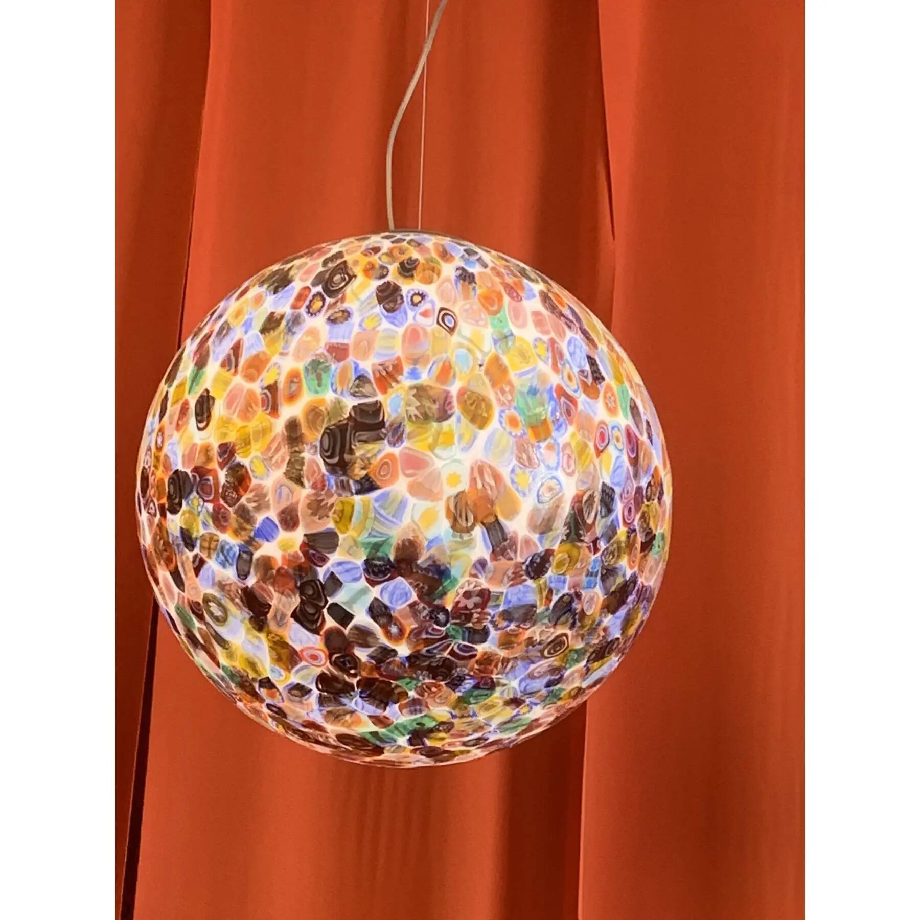 Contemporary Murrine Sphere in Murano Style Glass with Multicoloured Murrine
