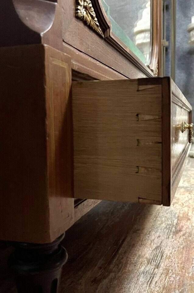 Parisian library in Louis XVI style in marquetry and gilded bronzes circa 1850