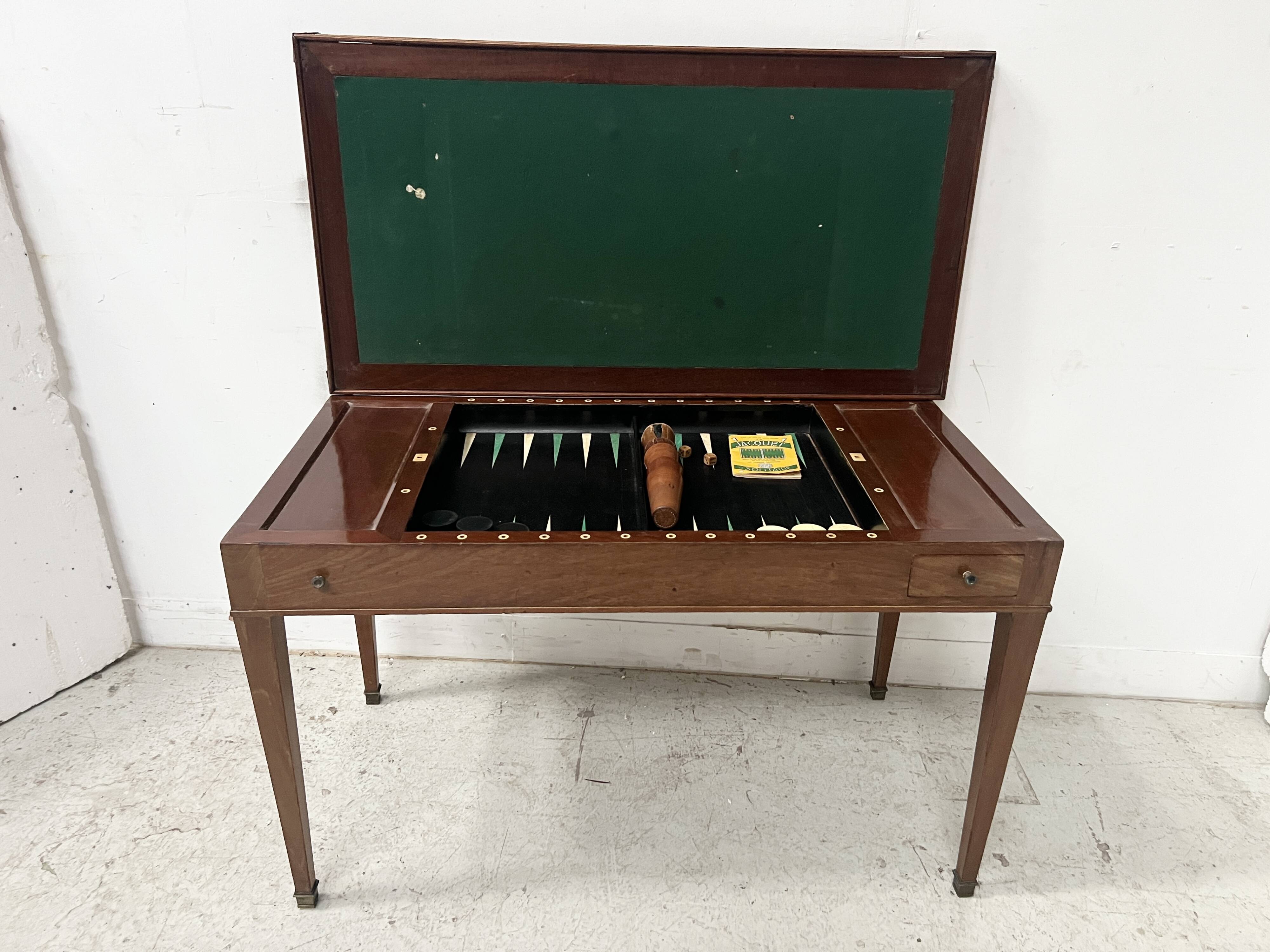 Louis XVI period "Tric Trac" gaming table in 18th century mahogany.