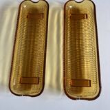 Pair of American corn plates USA 1940 in molded glass Depression Glass