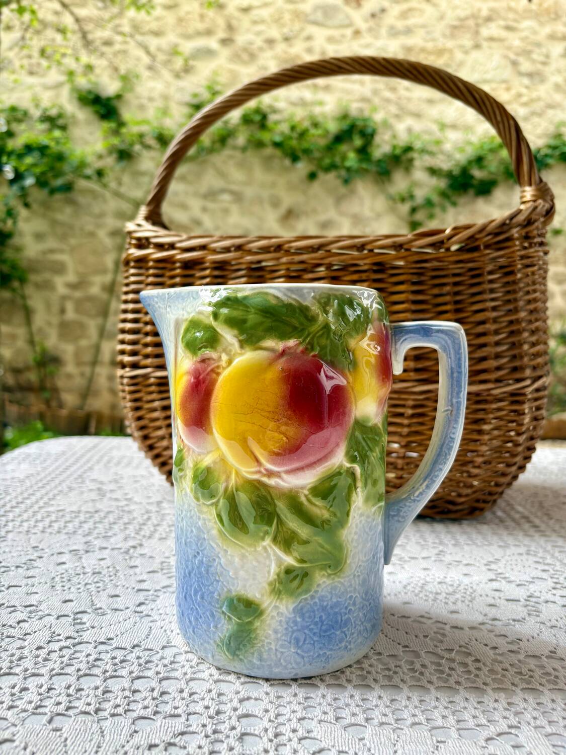 Pichet barbotine pommes