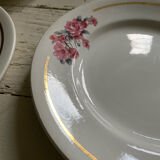 Set of 6 old flat plates Salins