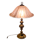 polished brass lamp 1970 glass paste lampshade vianne 56x35 elec ok