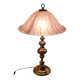 lampe laiton polie 1970 abat jour pate verre vianne 56x35 elec ok