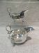 Pair of 925 silver sauce boats Martin Hall Sheffield 1910 engraved Star Harp