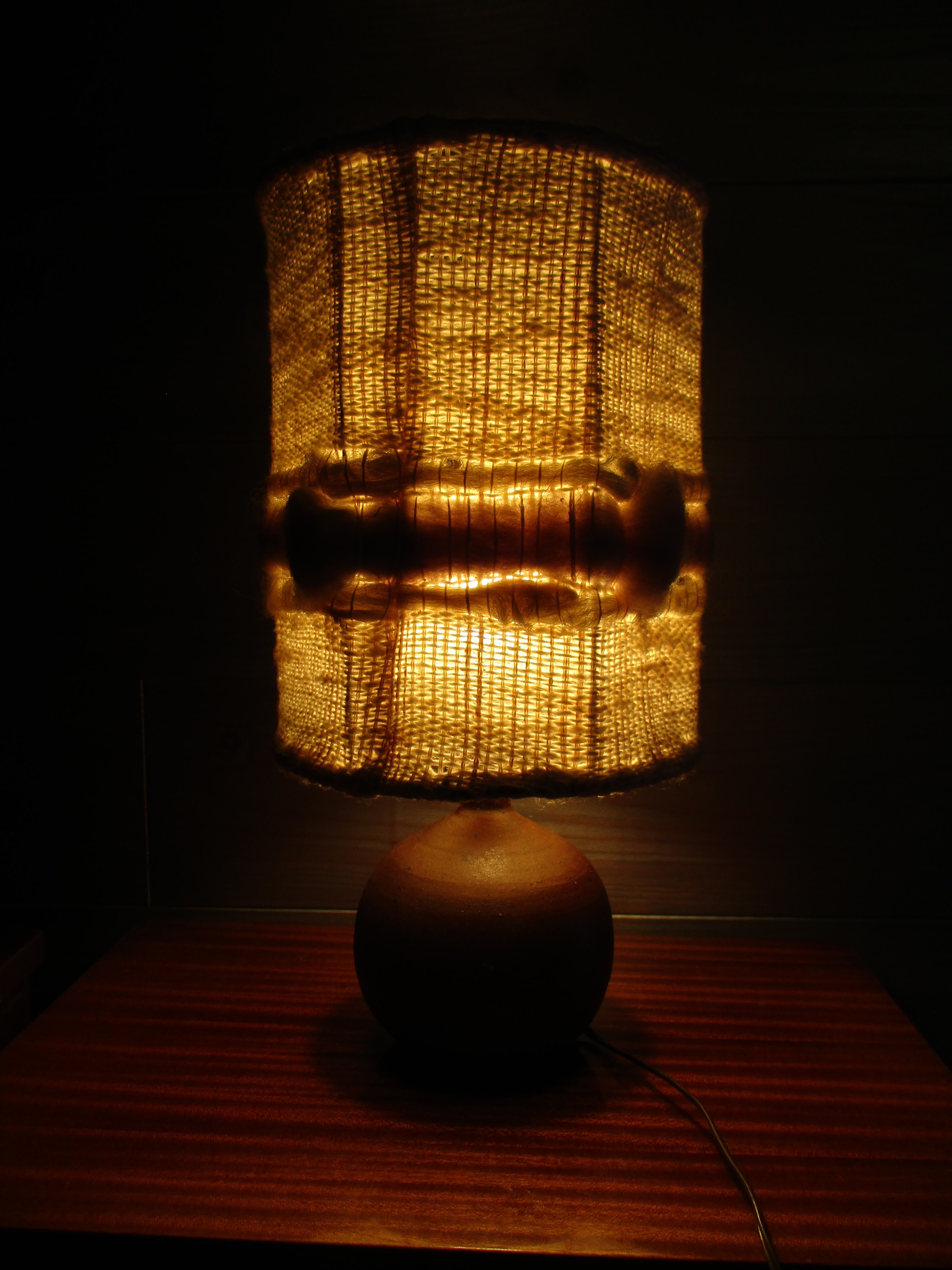 70s wool sandstone lampshade lampshade