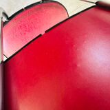 Pair of raspberry-colored chairs from the 60s/70s with metal legs