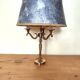 brass three-light bouillotte lamp, desk lamp