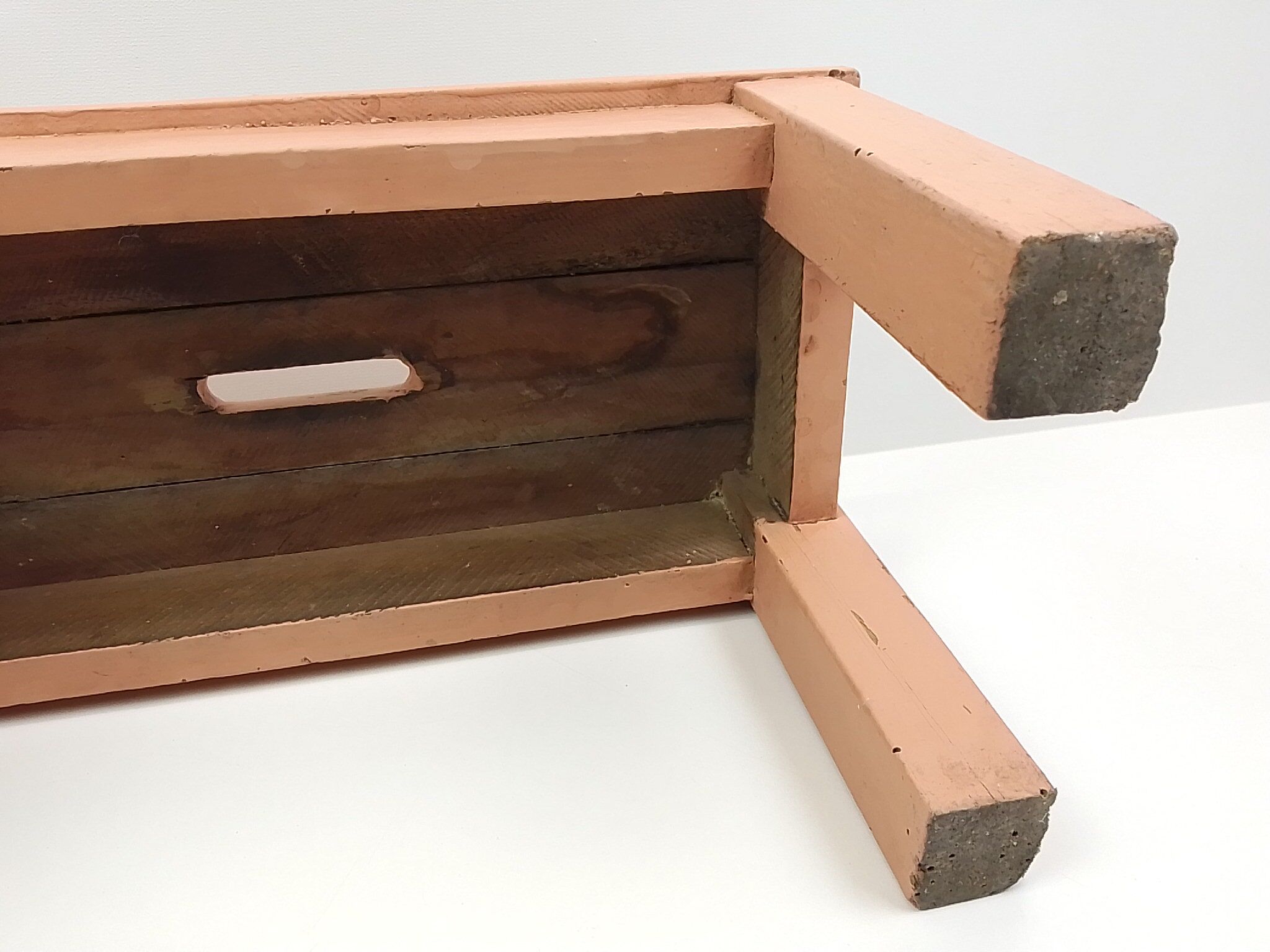 Rectangular wooden step painted pink