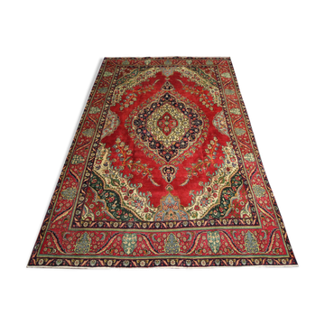 Tapis persan fait à la main en laine rouge 283x420cm