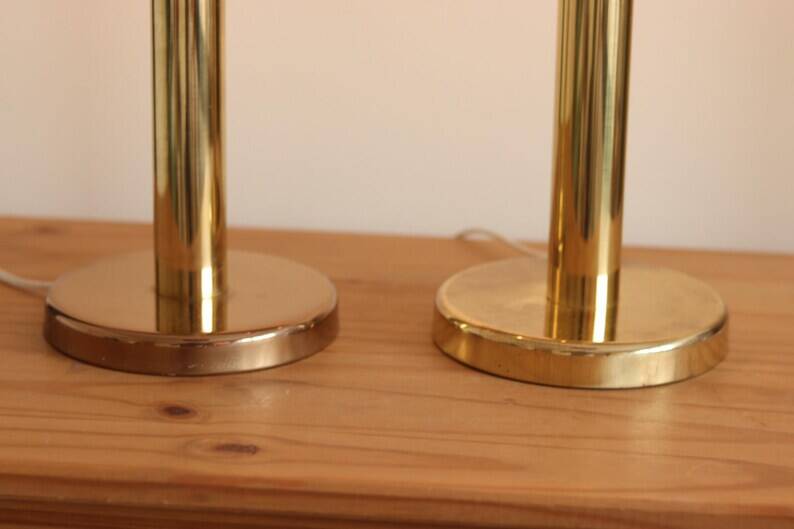 Pair of Vintage Large Brass Table Lamps