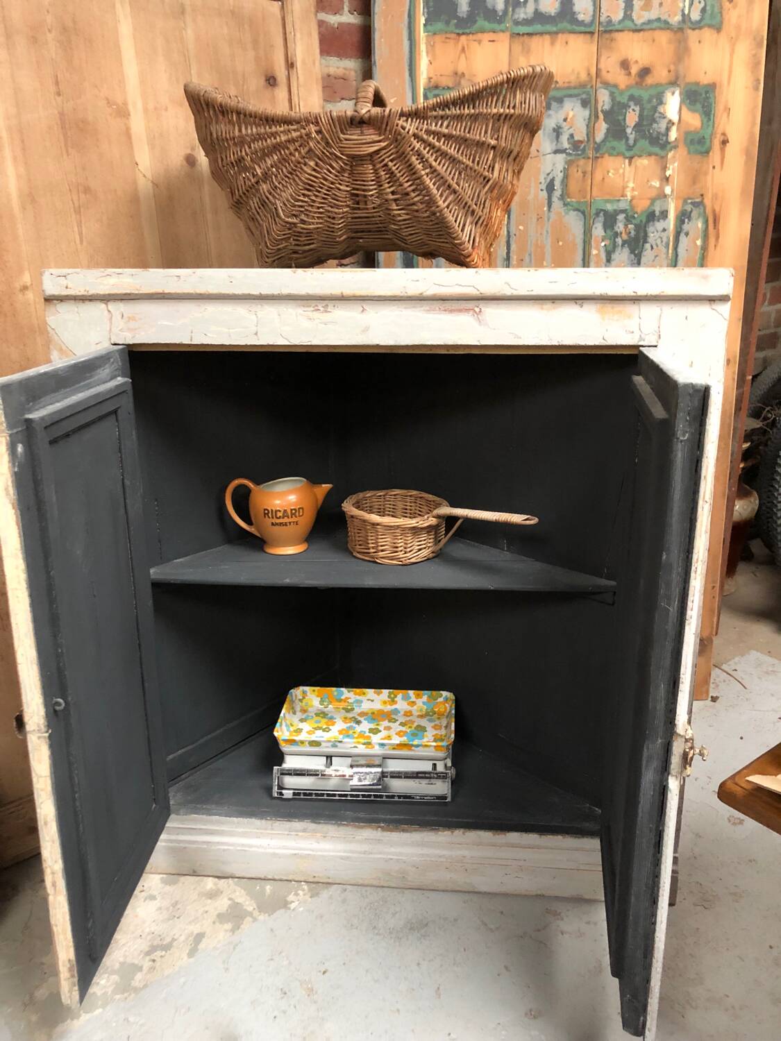 Old weathered corner workshop furniture
