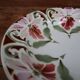 Old hollow earthenware dish with floral decoration Saint Amand