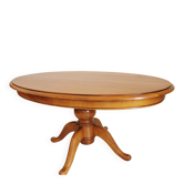 Oval coffee table in solid cherry wood - Cabinetmaking "Furniture of the Priory"