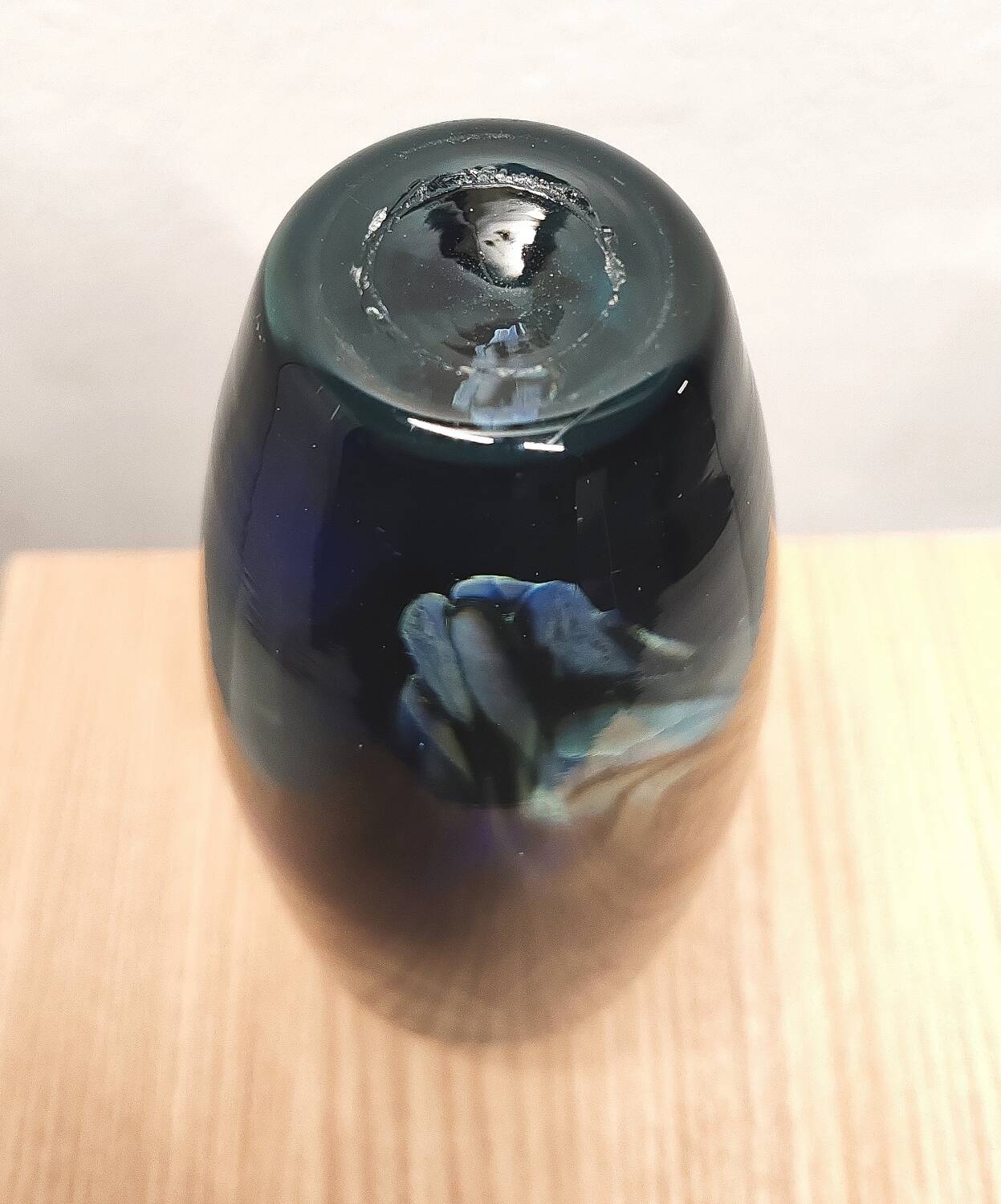 Murano type blue glass vase