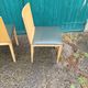 6 old wooden chairs skaï imitation leather punt mobles vintage