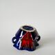 Ceramic vase / fat lava red, blue and white, 1970