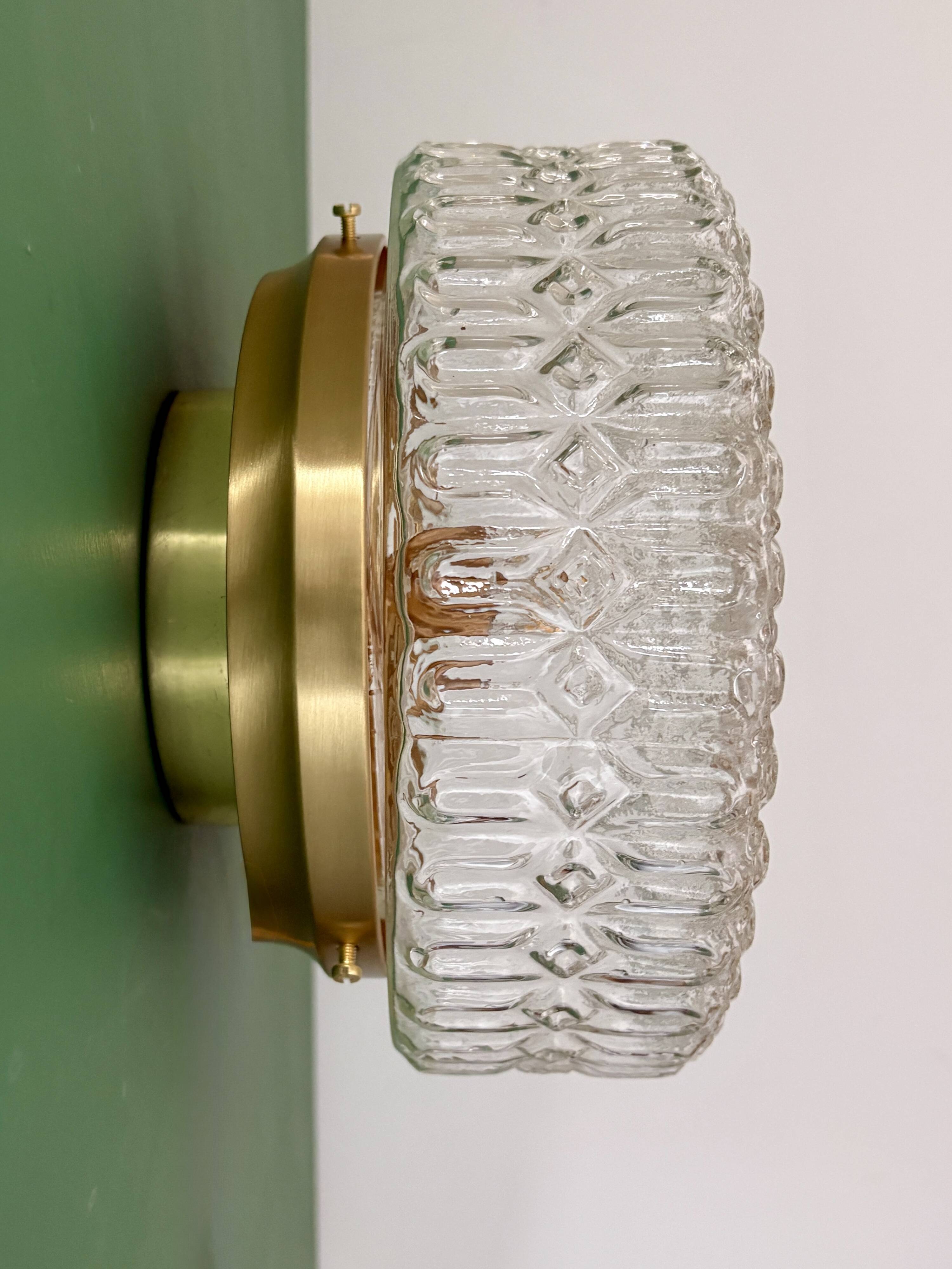 Vintage square glass globe wall/ceiling light (AX3)