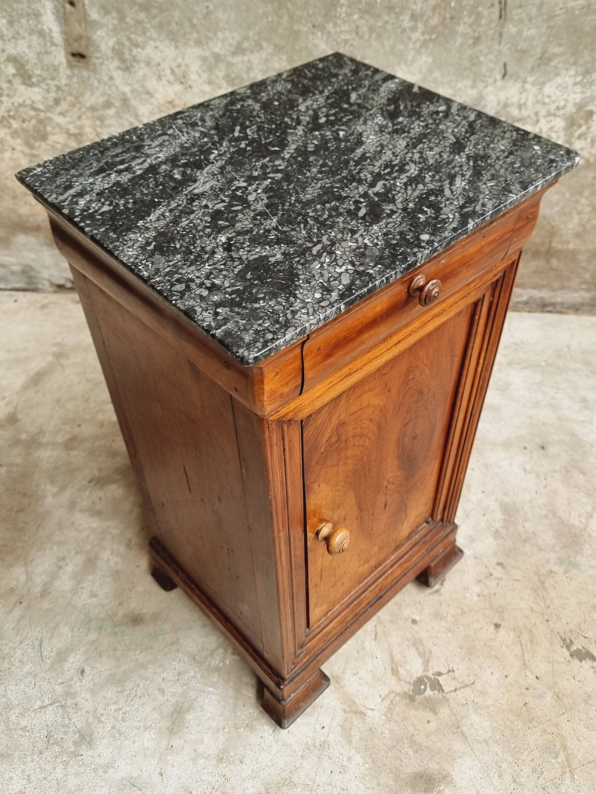 Antique small cabinet French hall cupboard walnut