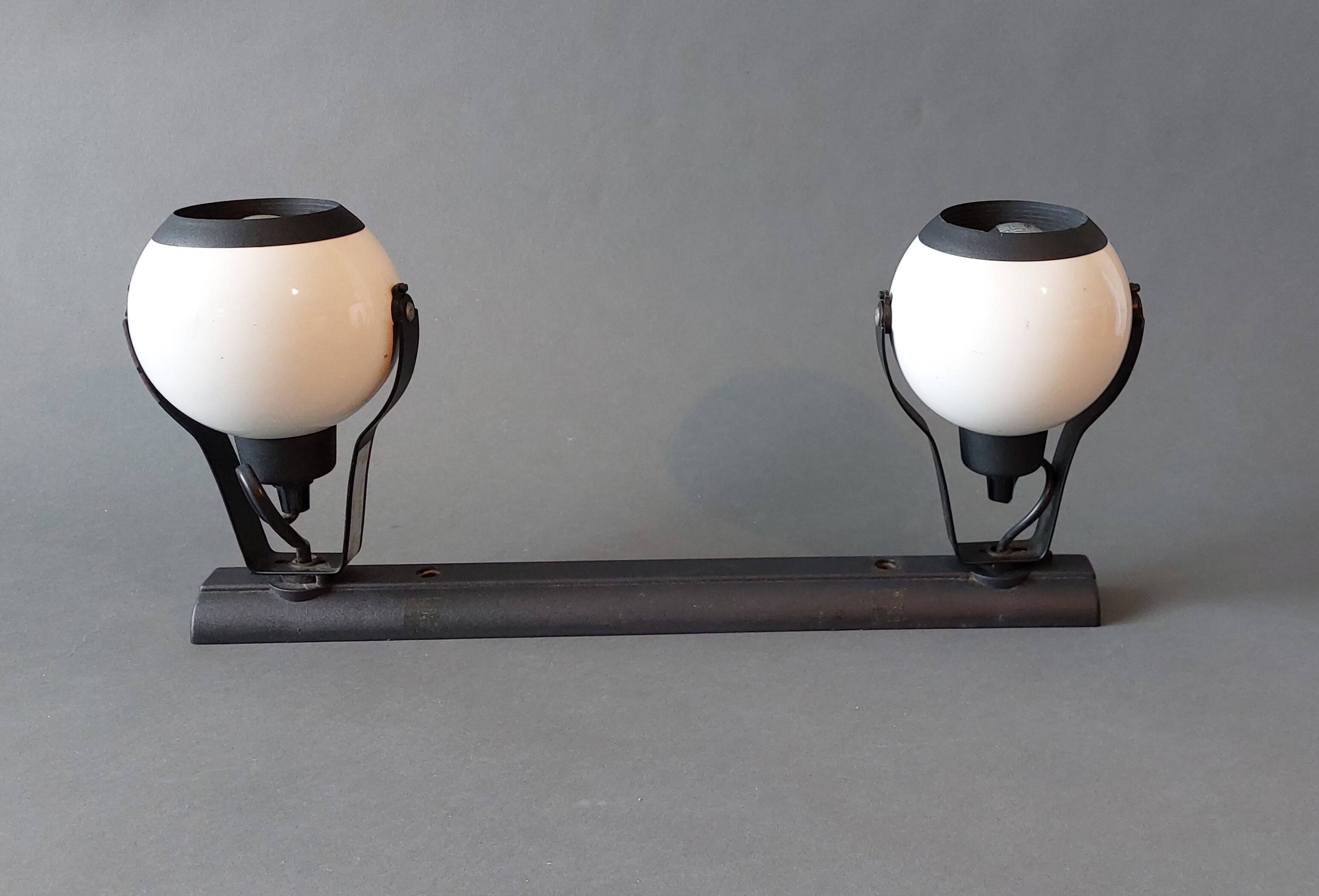 Rampe 2 spots orientables Eyeball Claude électricité 1970/1980