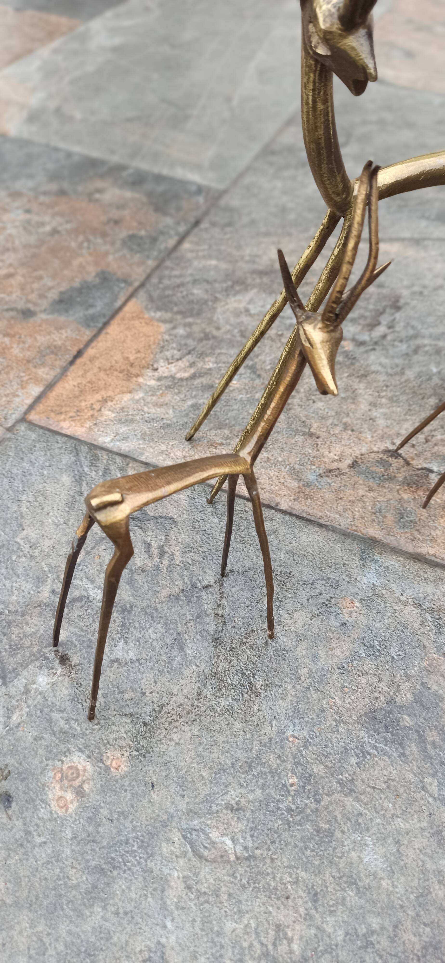 Trio d'antilopes en laiton