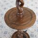Vintage twisted turned wooden lamp base with shelf.