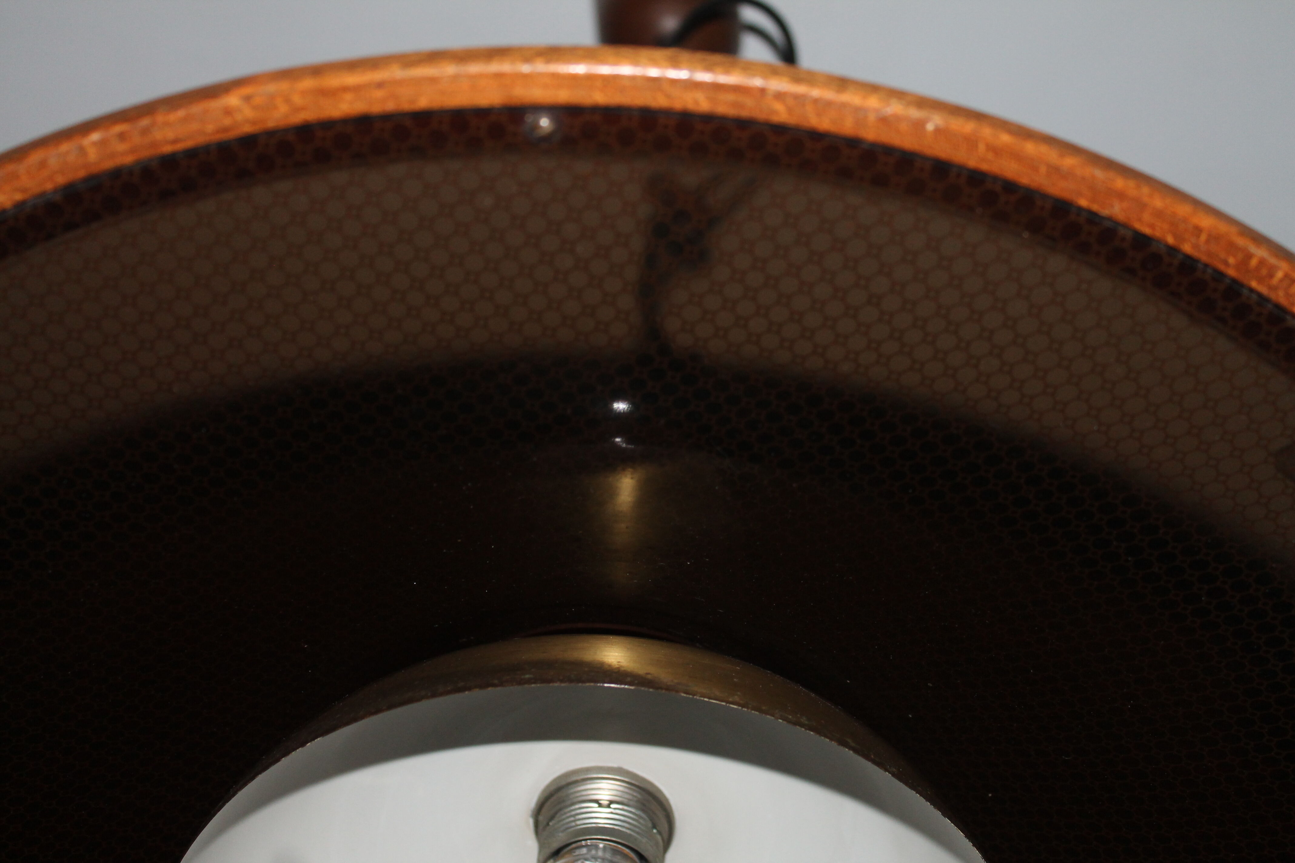 Temde Leuchten, 50's/60's and teak and brass hanging lamp