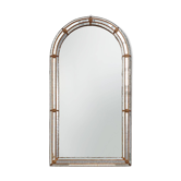 Miroir vénitien en mosaïque trapézoïdale espagnole du 20e siècle avec des détails en laiton