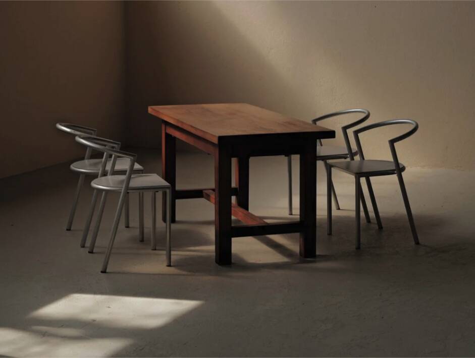 Solid oak farmhouse table, France, around 1950.