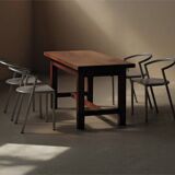 Solid oak farmhouse table, France, around 1950.