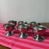 Set of 6 stainless steel egg cups