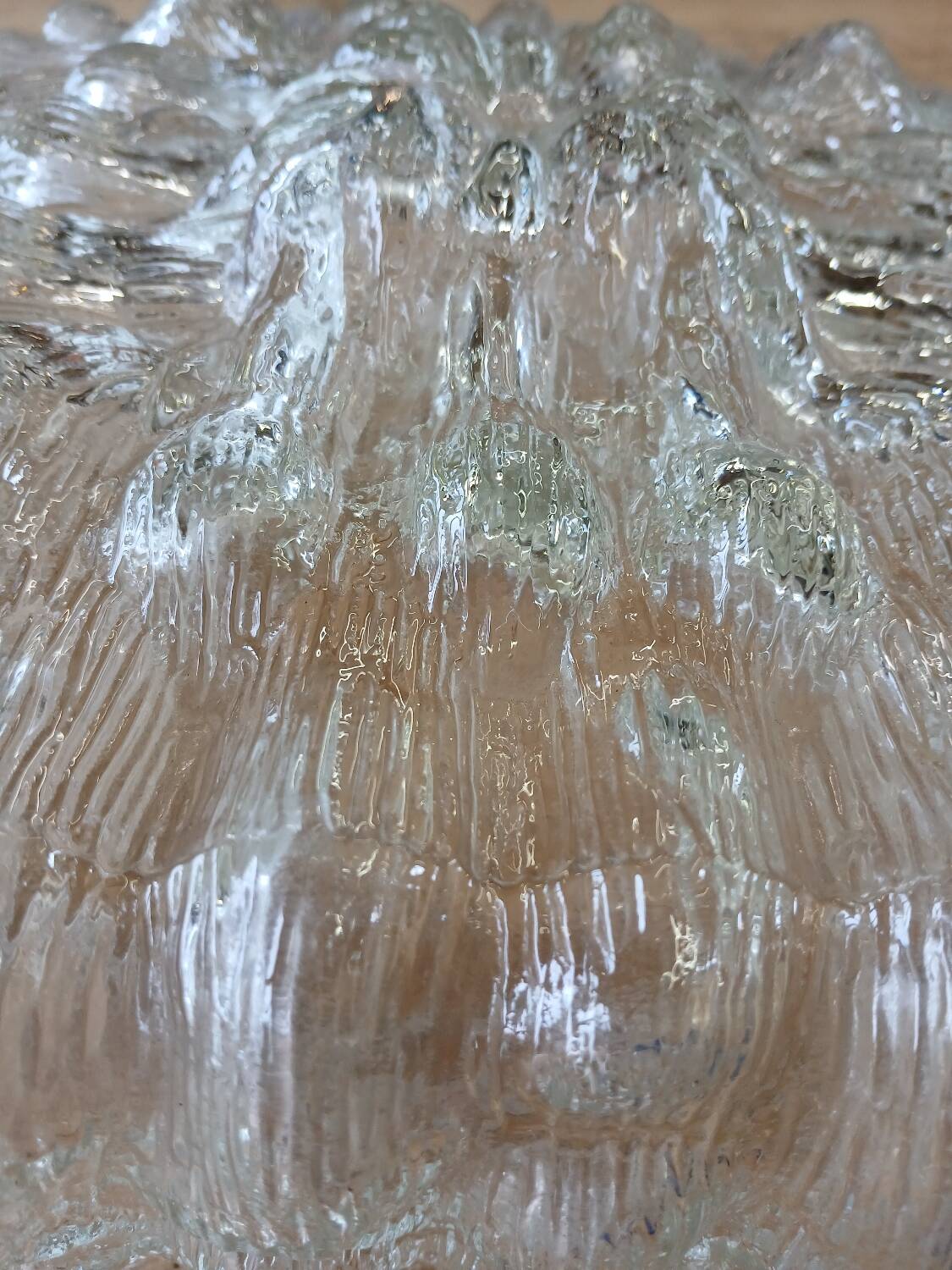 Antique wall/ceiling light in molded glass