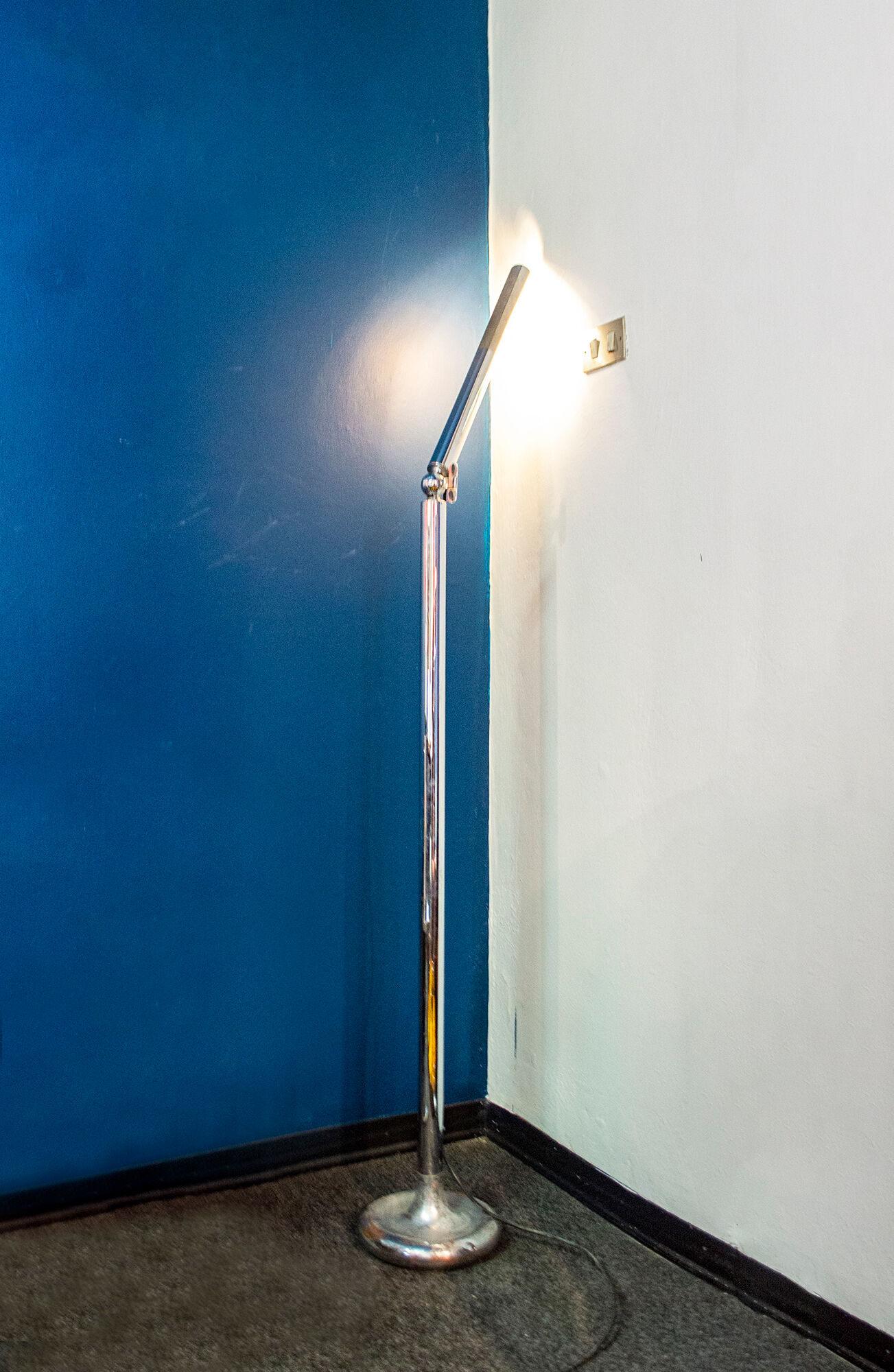 Adjustable floor lamp in chromed metal Italia Anni '70