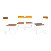 Ensemble de 4 chaises cantilever Bauhaus, acier tubulaire, Allemagne années 1930
