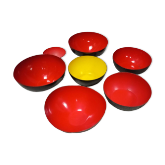 Set of 7 bowls by Herbert Krenchel, denmark , 60s