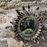 Mirror ancient Sun, leaves, brass, Minori 46cm