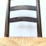 Chaise bois paillée brutaliste