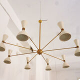 Large 16-light Italian chandelier in the Italian style of the years 50