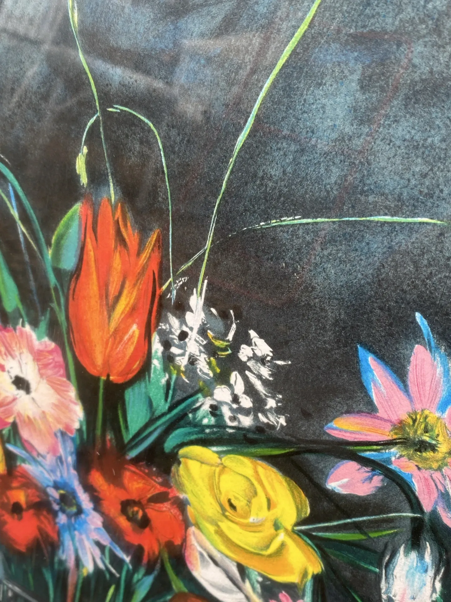 Large signed vintage lithograph