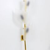 J.T. Kalmar Two Pairs of Large Floral Wall Sconces Auguri in Brass, Austria, 1950s