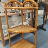 Rattan corner shelf