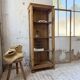 19th-century English pine display cabinet