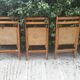 3 wood folding chairs and vintage canning