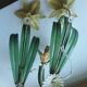 Floral single-arm wall lights, wall sconces, toleware, French vintage enamel.