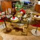 Belgo chrome dining table from the 70s with smoked glass