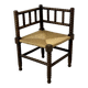 Chaise d'angle en Paille et bois tourné début XXème siècle