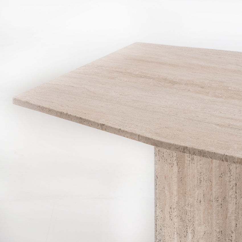 Table à manger en marbre travertin, Italie, années 90
