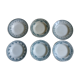 6 mismatched hollow plates Terre de fer
