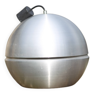 Space age aluminum pendant light, vintage ceiling lamp, ball lamp