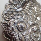 Silver oval boudoir mirror